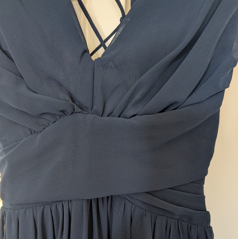 Lulu's Deep Blue Backless Dress - Picture 4 of 4
